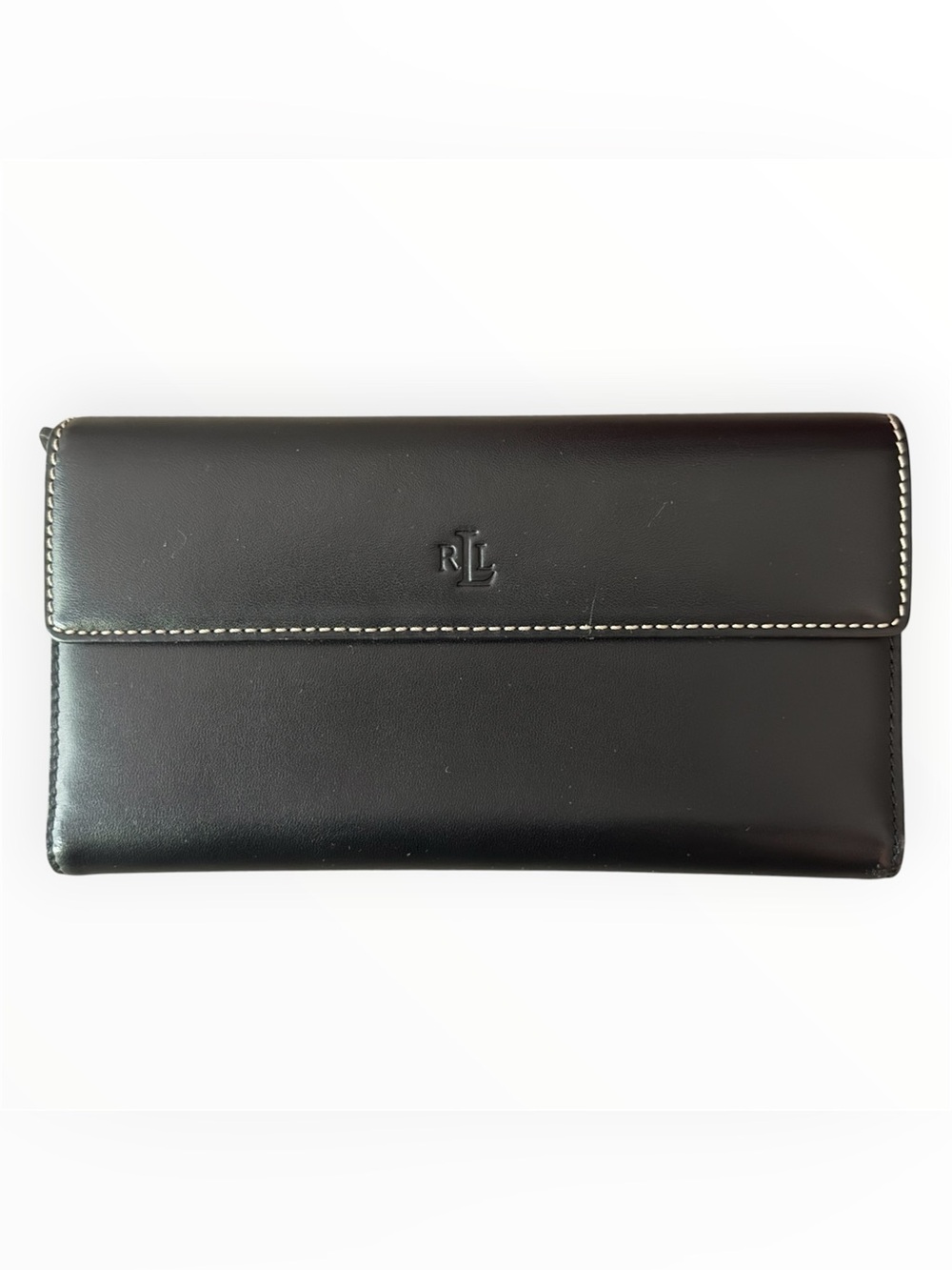 Lauren Ralph Lauren Leather Bifold ID Credit Card Slots Clutch Wallet Black